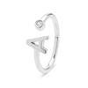 Ring - LUXENTER - Alphabet - 925 Sterling Silver - Brilliant Zirconia - Rhodium Plated Finish
