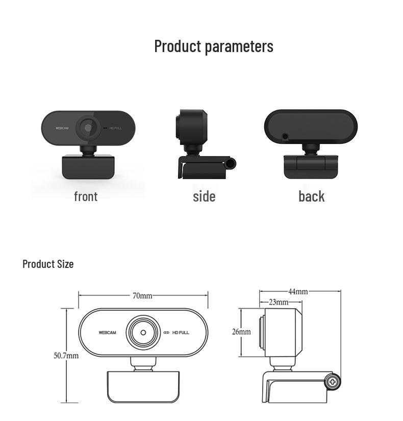 2K HD 1080p Webcam with Built-in Microphone, 4MP, Driver-Free for Live Streaming