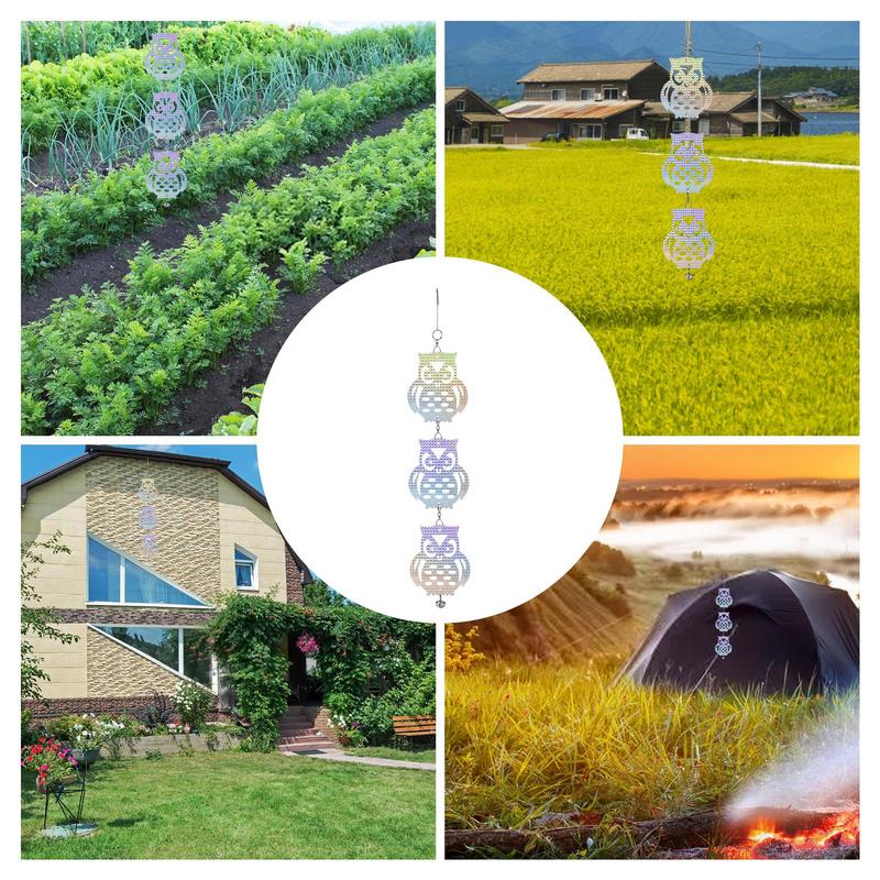 Owl Bird Repellents Control 24.02in Owl-Shaped Reflectors Board For Outdoor Bird Scare Woodpecker Repellents Garden Accessory