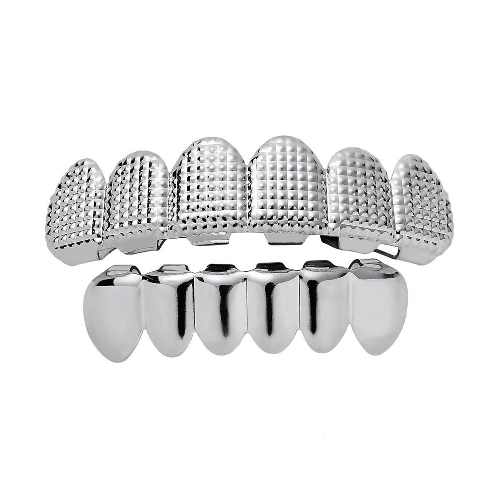 Gold Plated Hip-hop Grillz with Textured Mesh Design for Artists