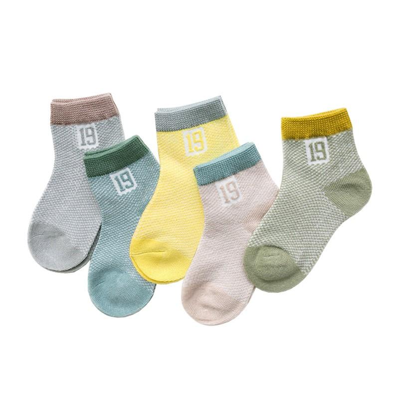 5Paare/Los 0-1Jahre Kleinkind Babysocken Einfarbig Sommersocken für Mädchen Baumwolle Netz Niedliche Neugeborenen Jungensocken Babykleidung Zubehör