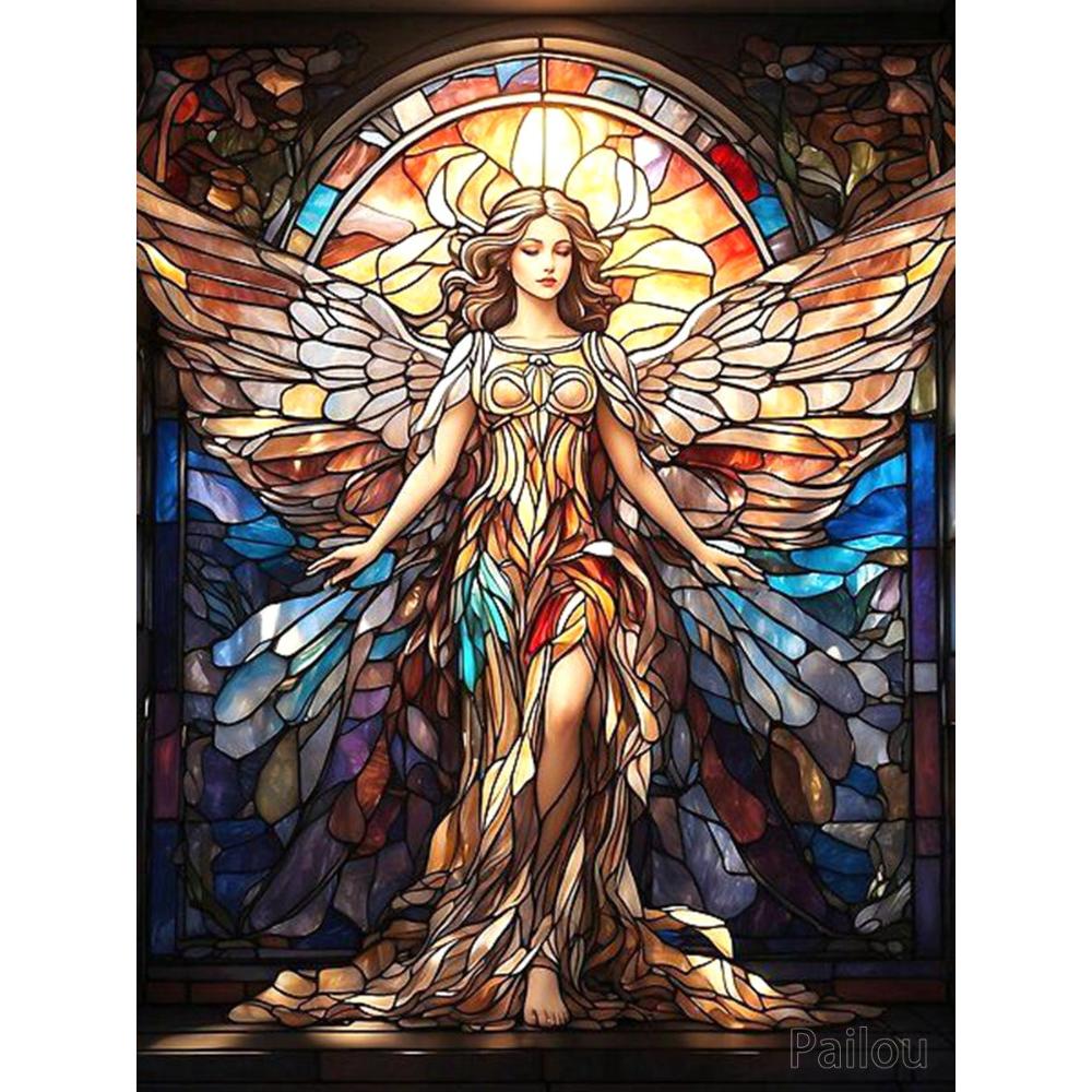 Jezus Chrystus Sztuka Witrażowa DIY 5D Malowanie Diamentowe Religijny Święty Krzyż i Maryja Dziewica Mozaika Haft Krzyżykowy Prezent Wystrój Domu