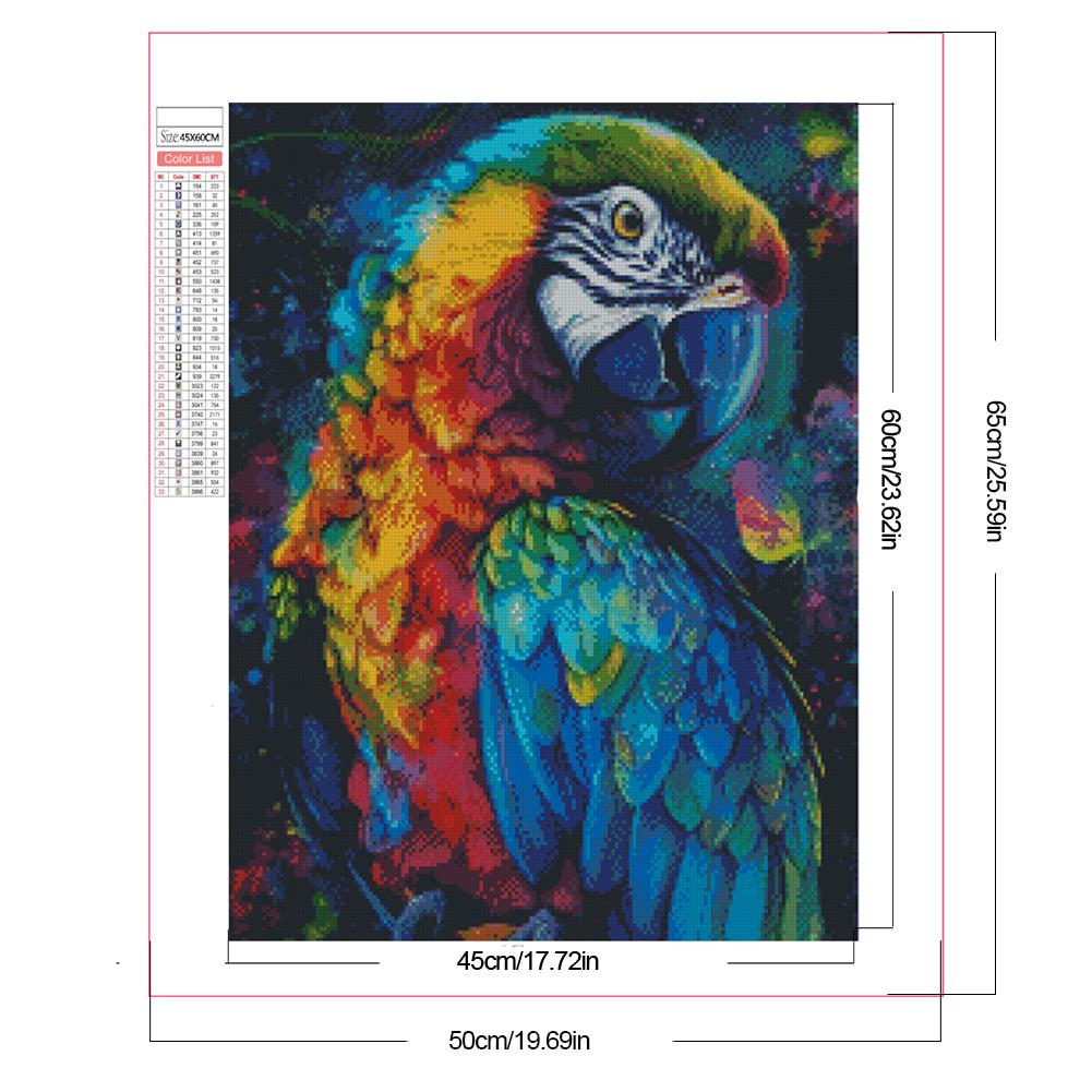 for colorful for parrot Diamond Painting Kit Round AB Drill Resin DIY