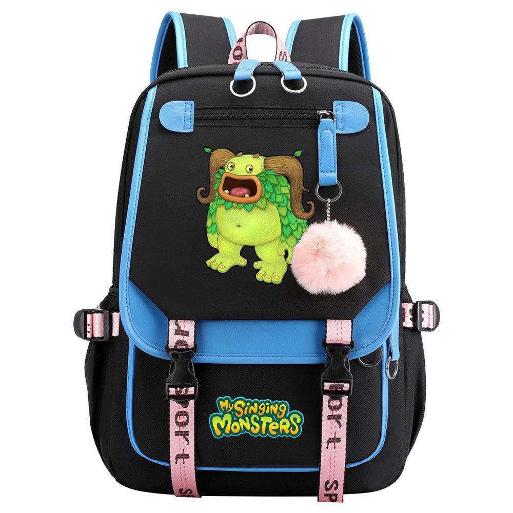 

Game Monster Concert Printed USB Teen Student School Bag Men s and Women s Casual Webbing Flip Backpack 45CMX32CMX15CM