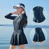 Women's Long Sleeve Skirt Style One-Piece Slimming Surf Suit