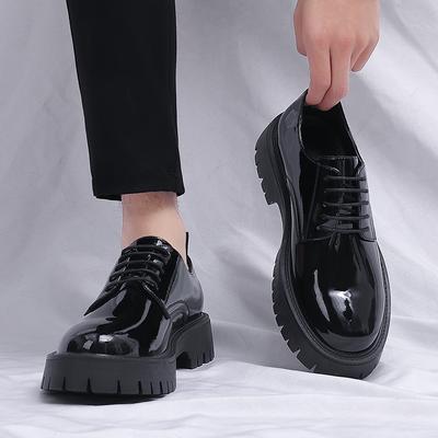 Hohe Qualität Neuer Business Casual Stil Lackleder Für Männer Schwarz Hombre Täglich Bankett Hochzeitskleid Höhensteigernde Schuhe