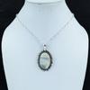 Dainty Blue Scheelite Gemstone Silver Pendant in 925 Sterling Silver - Handmade Oval Design, Everyday Wear Jewelry Mother's Day Gift