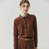 Women's Cashmere Round Neck Knit Cardigan - 2026 Autumn/Winter Wool Sweater Coat, Versatile and Fashionable.