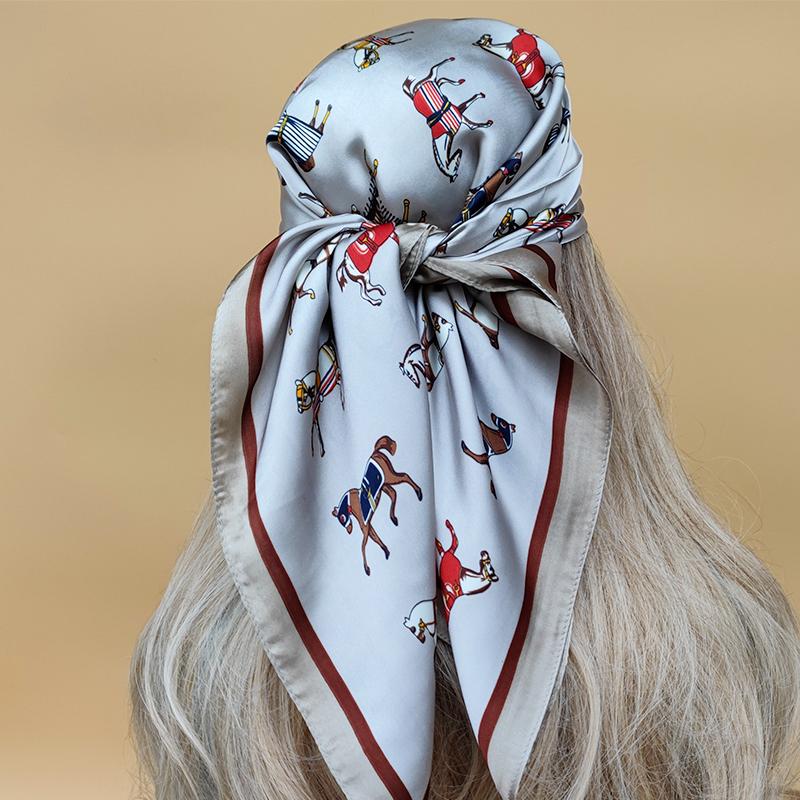 The Four Seasons Beach Kerchief New Style Sunscreen Silk Hijab Women Popular Design Headscarf Luxury 70X70CM Square Scarves