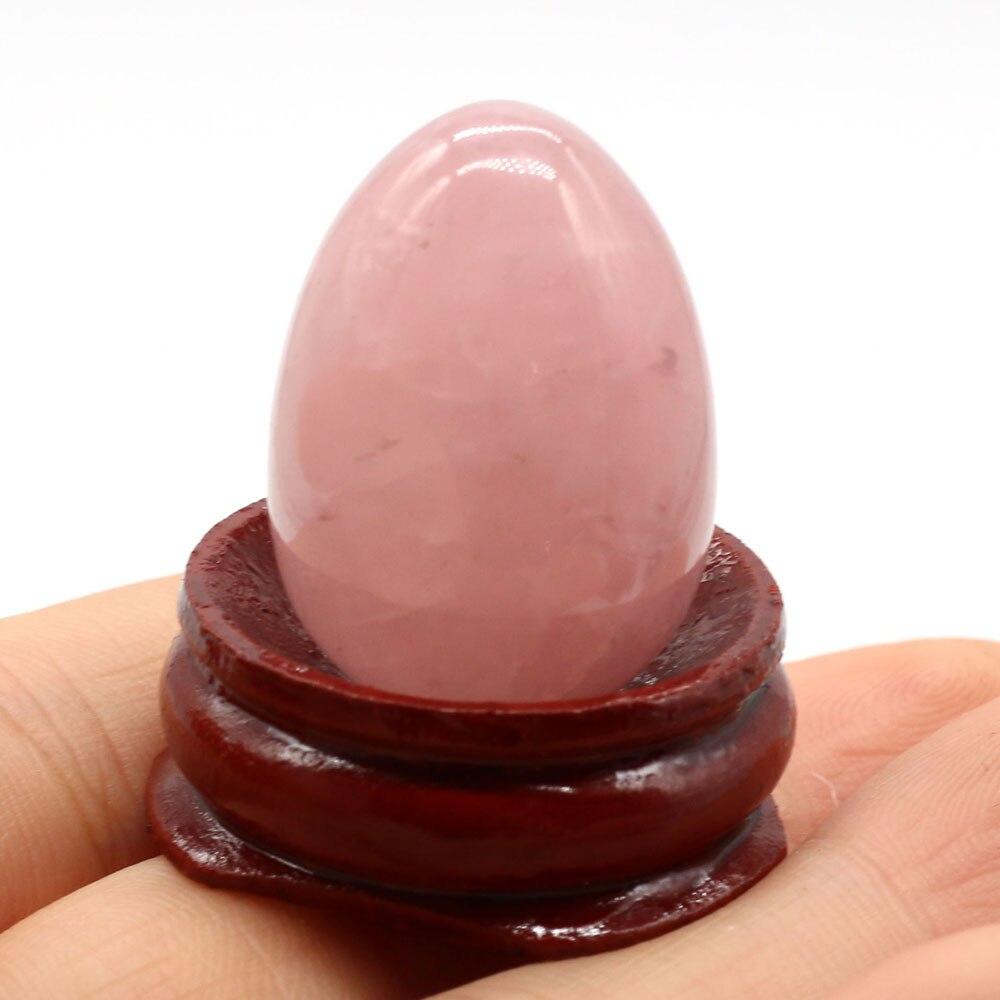 Natural Stone Decoration Egg-Shapedl With Base Artificial Ornament Lucky Gift Bed-Room Garden Office Desk Ornaments