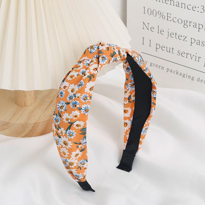 

Шикарная повязка на голову с цветочным принтом для женщин, повязка для волос в горошек, модный аксессуар для волос для девочек, для повседневного использования