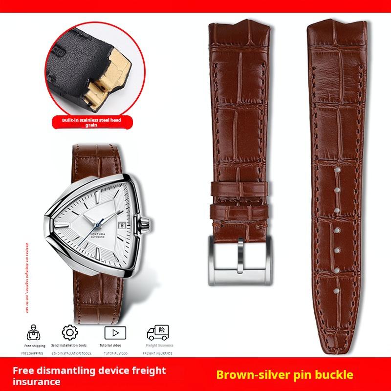 Für Hamilton VENTURA Presley 80. Jubiläum H24535331/H24525331/H24585331 Lederarmband Uhrenarmband Herren Schwarz Braun Armband