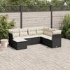 VidaXL Garden Lounge Set 7 Pcs with Cushions Black Wicker 3217986