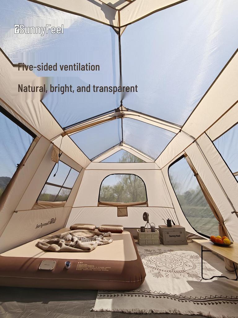 Mountain Door Ridge 13 Quick Open Tent: 2-in-1 Canopy with Black Sun Protection for Camping