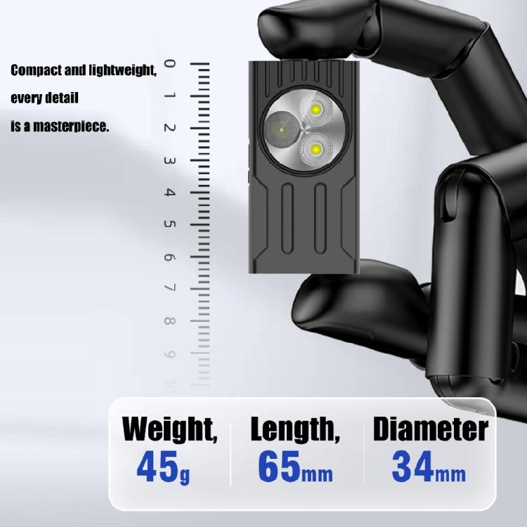 Shockproof LED Torch Flashlights 3 Light Mode Magnetic Base Back Clip USB C Rechargeable For Outdoor Enthusiasts