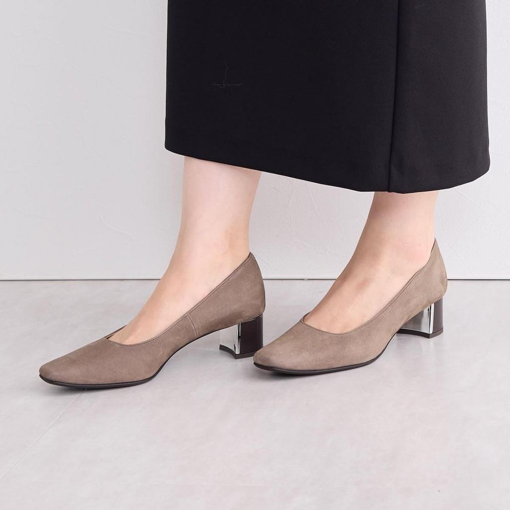 HIMIKO / Himiko / Square Toe Metal Plate Heel Pumps / 641312D Gray 265