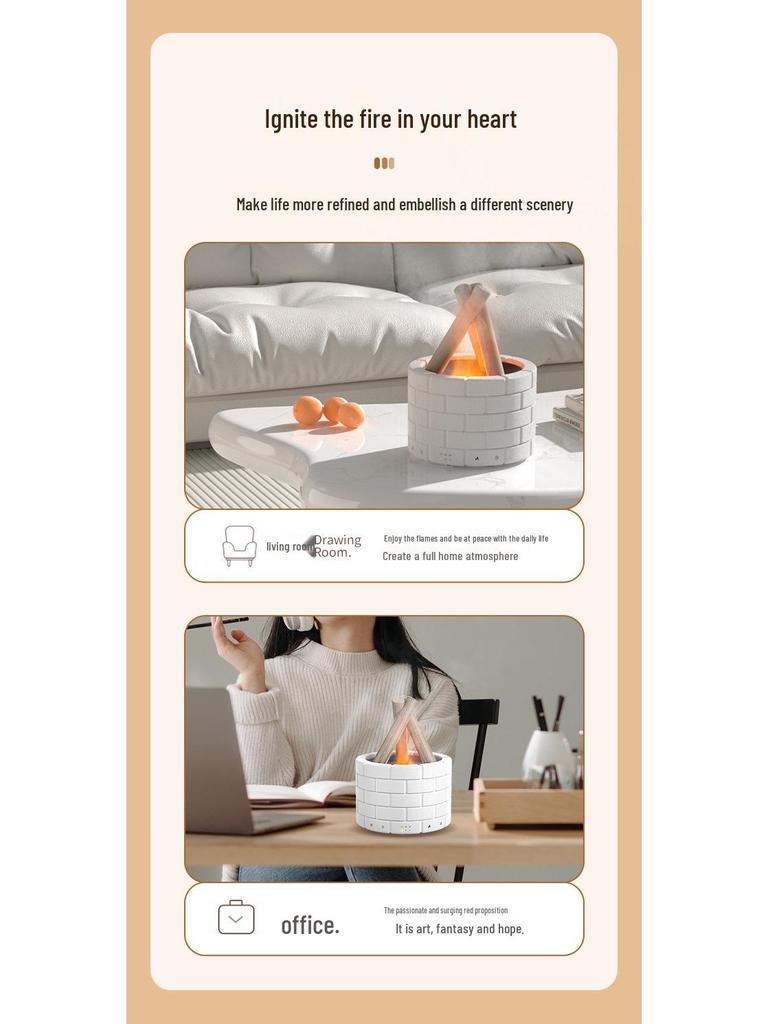 Bonfire Flame Aroma Diffuser: Creative Atmosphere Light & Humidifier for Home or Office