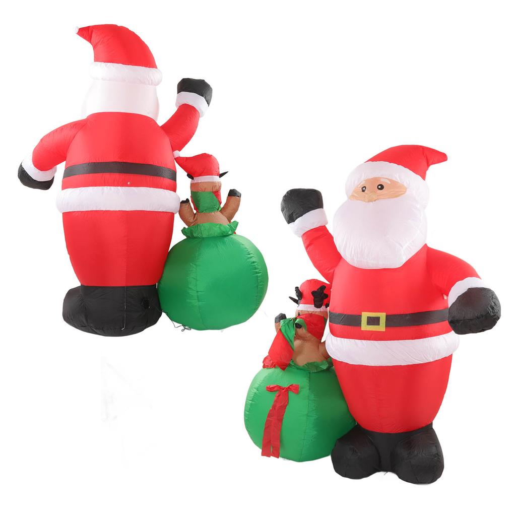 Inflatable Santa Elk Built in LED Weatherproof Fade Resistant Inflatable Christmas Decoration for
