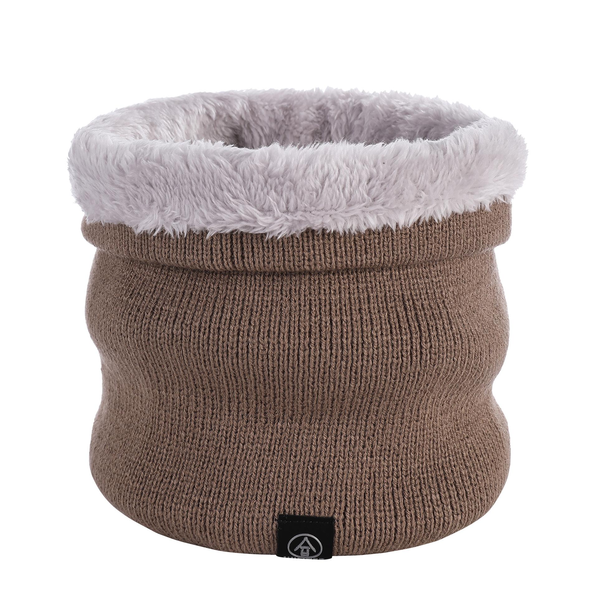 Мужская и женская теплая однотонная шейная повязка на шею для пары — фото 9