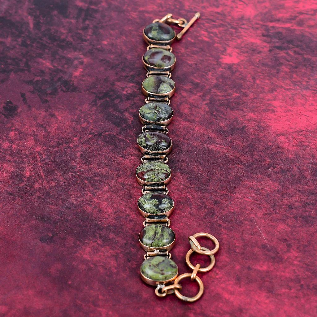 Dragon Bloodstone Bracelet Copper Adjustable Chain Bracelet Real Gemstone Jewelry