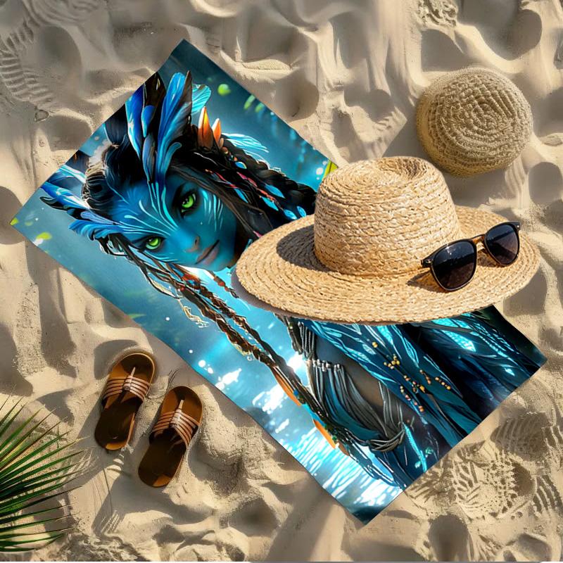 Avatar-Aufdruck Strandtuch Design, Weich, Leicht. für Zuhause, Badezimmer, Spa, Pool, Yoga, Surfen, Camping, Geschenk für Familie, Freund