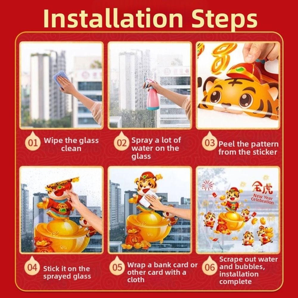 PVC Persimmon Window Stickers Red Removable Spring Festival Door Decals 2D Festive Atmosphere Self-adhesive Stickers Bathroom