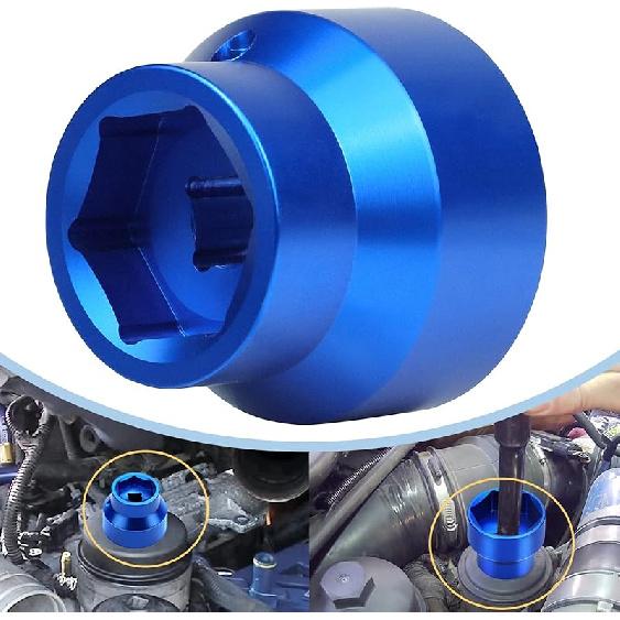 Oil Filter Socket 24mm / 36mm Reversible Fuel Filter Cap Remover and taller Assistant Compatible with 6.0L / 6.4L Ford Powerstroke Diesel