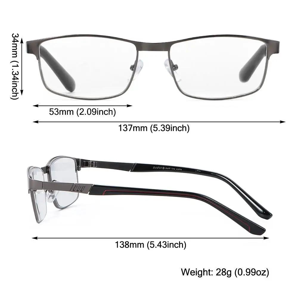 Stainless Steel Men Business Reading Glasses Men's Presbyopic Optical Glasses Anti Blue Light Computer Readers +1.0 ~ 4.0