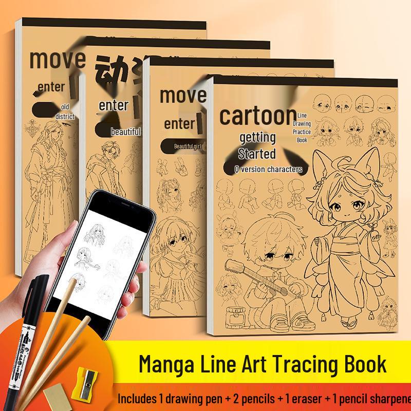 Manga Beginners' Tracing Book: Cute Anime Girls & Chibi Characters