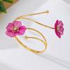 Elegant European & American Drip Oil Flower Earrings & Armlet Set