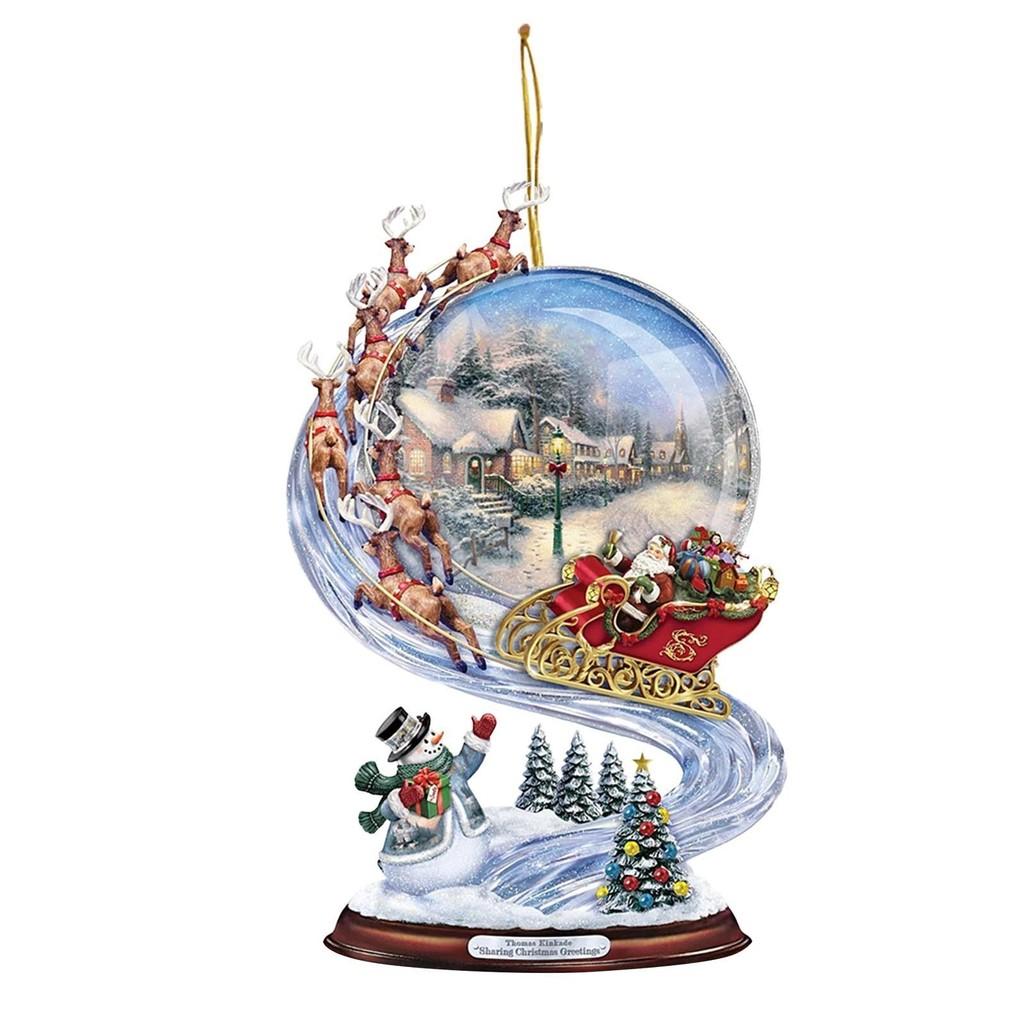 Christmas Cheerful Acrylic Tree Santa Car Charm Whimsical Home And Auto Decoration