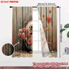 Hedgehog Guitar Curtains Flat Digital Print Blushing Animal Playing Music Red Roses Cozy Living Room Decor Set Of 2 Made Polyester Area