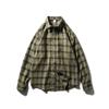 American Retro Brushed Plaid Shirt Men's Long-Sleeved Spring and Autumn Jacket Foreign Trade Men's Casual Inner Layering Shirt