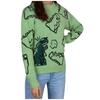 Women’s Dinosaur Knit Sweater O-Neck Cute Oversized Pullover Sweaters