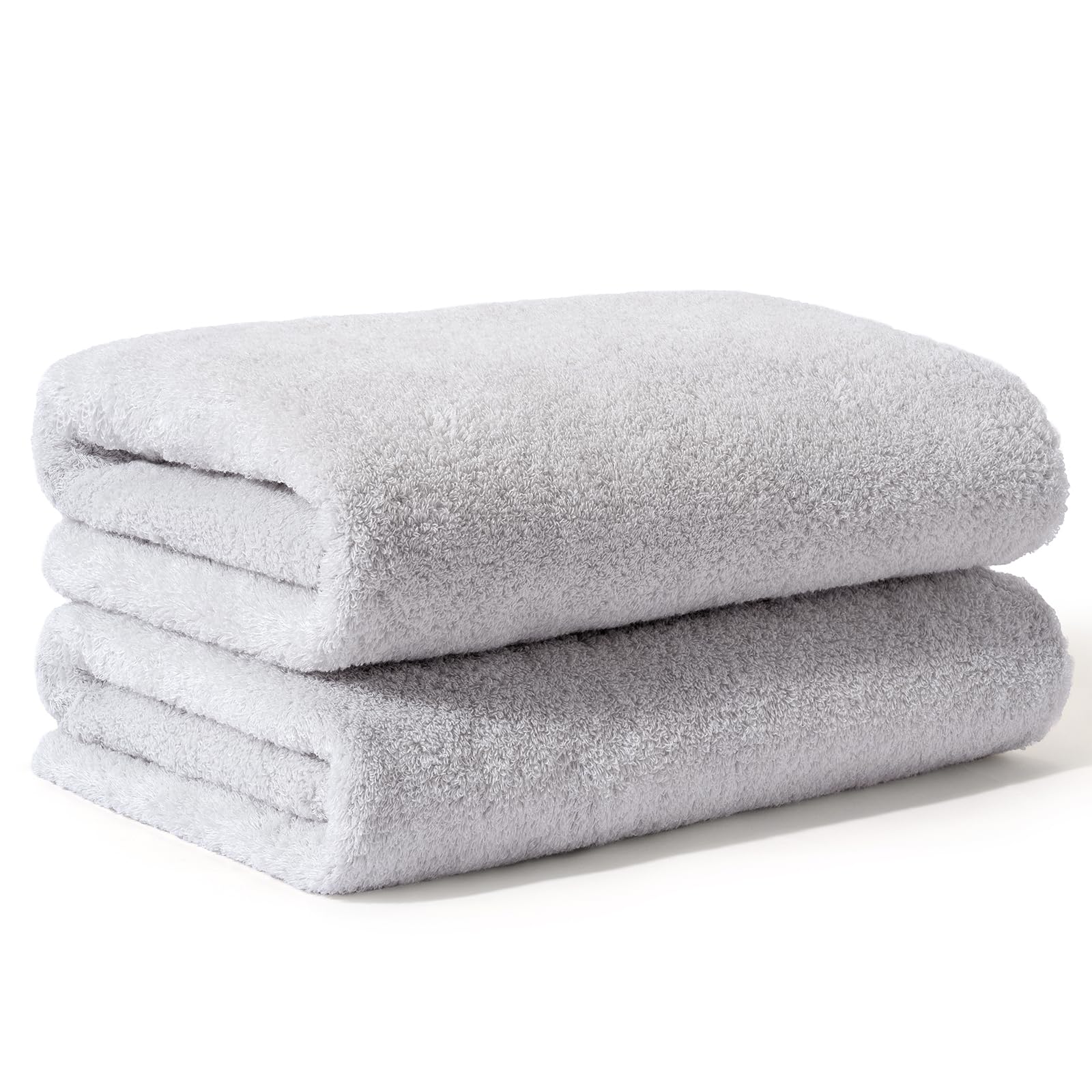 

AIFY Resort Unspun Yarn Bath Hotel Gentle on for Single New 60 x Silver Gray Towel, Towel, 2-Piece Set, 100% Cotton, Fluffy, Thick, Quick-Drying,