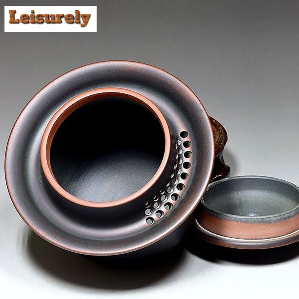 180ml Qinzhou Nixing Pottery Handheld Cover Bowl Masters Handmade Bamboo Gaiwan Portable Chinese Tea Maker Pot Kung Fu Teaset