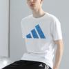 Adidas Printed Logo Knitted Crew Neck Short Sleeve T-Shirt Unisex Tops White Blue ADICLTSPSTK-WBU