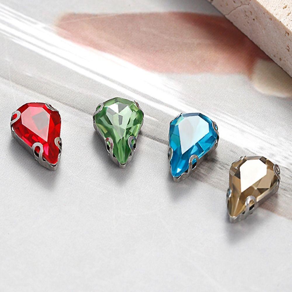 50Pcs/Pack Water Drop Shape Glitter Sewing Rhinestones  DIY Garment Clothes Shoes