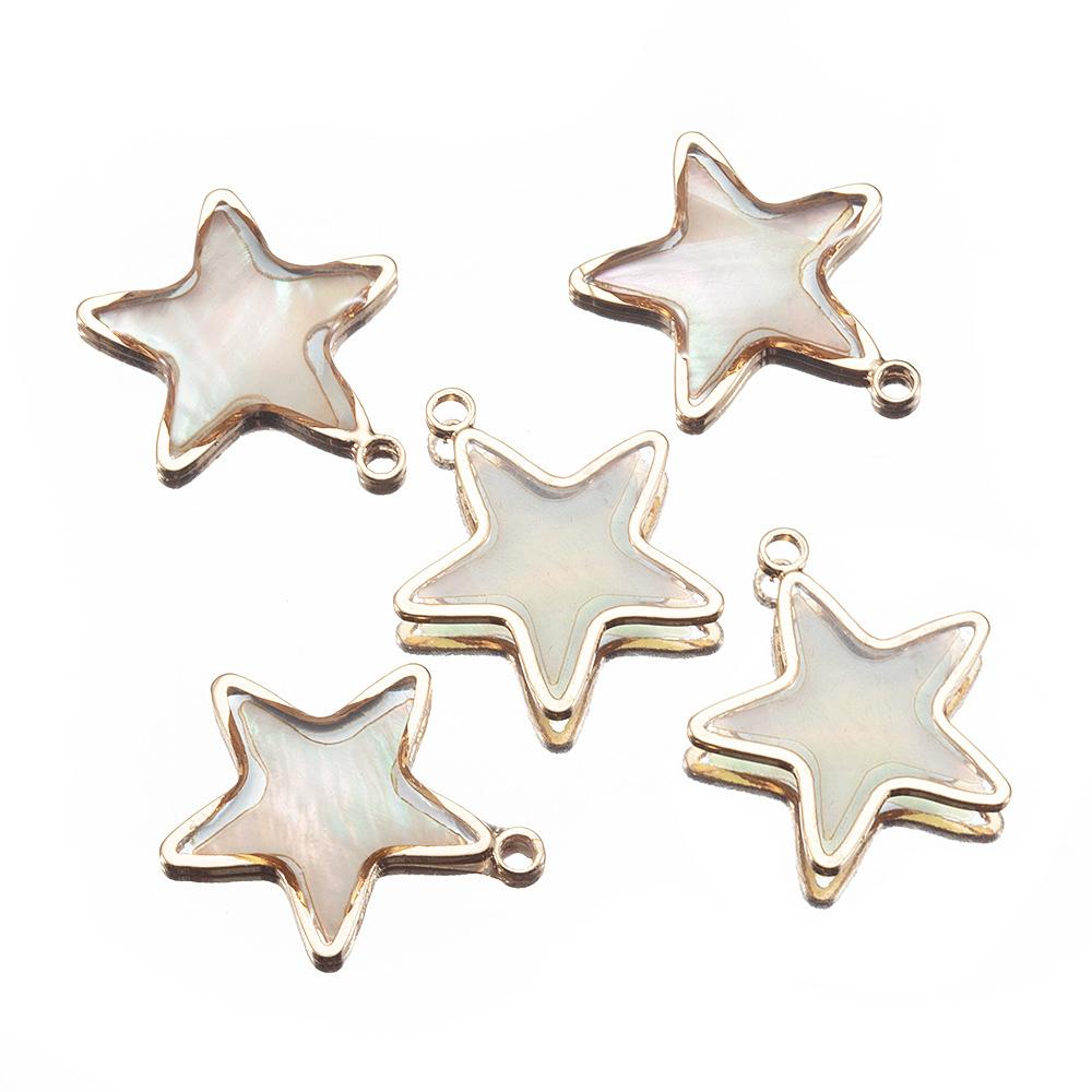 10pcs 5pcs Shell Pendant Heart Star Copper Charms Pendants for DIY Earrings Bracelet Necklace Jewelry Making DIY Components