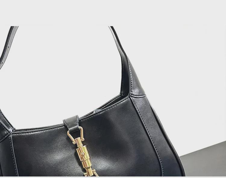 2024 High-End Women's Black Textured Shoulder Bag - Versatile White Fashion Messenger Bag