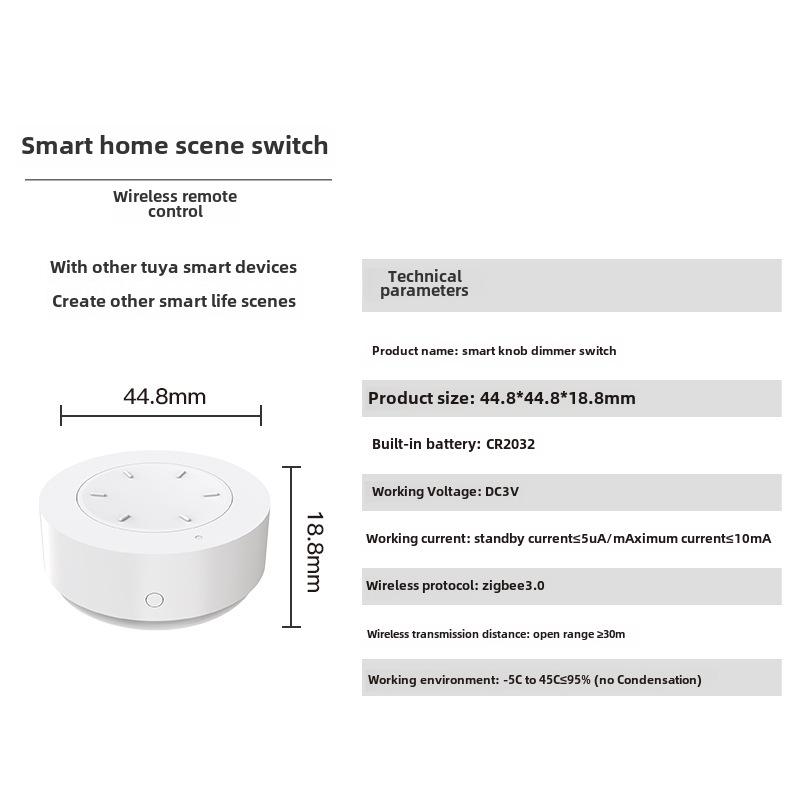 Zigbee Smart Home Wireless Dimming Knob: Graffiti Button Scene Switch