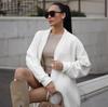 Imitation Mink White Knitted Sweater Cardigan Coat Women's Autumn and Winter New Loose Plush Long Cardigan