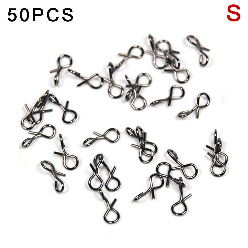 `Links Fly Fishing Snap Hooks Connectors Stainless Steel S/M/L 50pcs/set Useful`