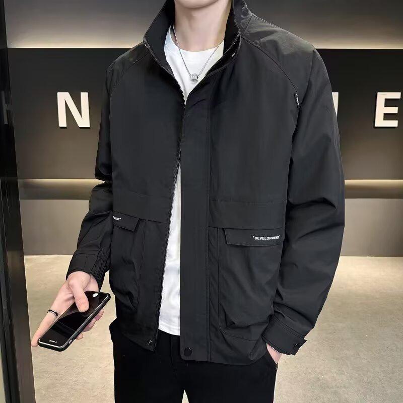 

Унісекс Модна Вільна Куртка: Весна та Осінь Японсько-Корейський Стиль, Вулична Мода, Повсякденний та Універсальний. M чорний