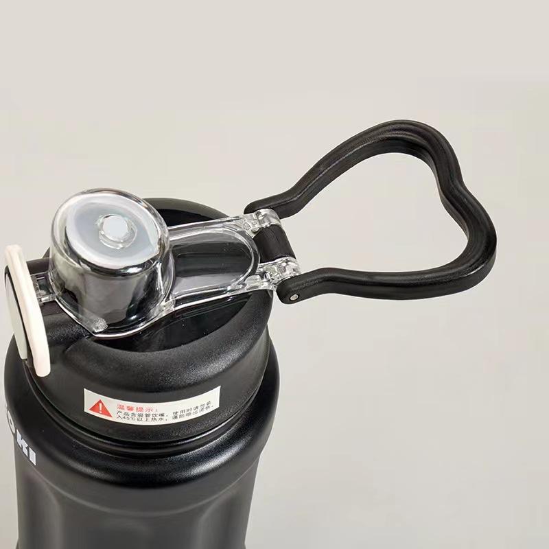 600/800/1000ml Large Capacity 316 Stainless Steel Thermos Cup Portable Handle Outdoor Sports and Fitness Drinking Cup Spring Lid Design Kettle