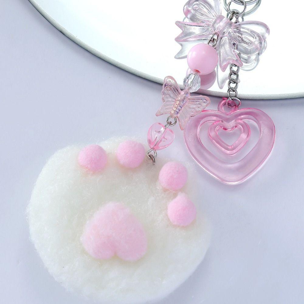 Sea Theme Cat Claw Phone Charm Y2K Star Bead Phone Keychain Sweet Cat Claw Pendant  Earphone
