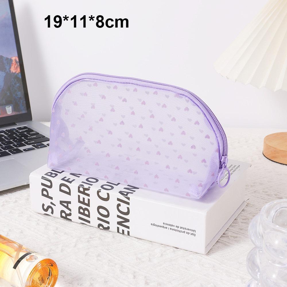 Heart Transparent Women Cosmetic Storage Pouch Multifunction Ladies Toiletry Storage Bag