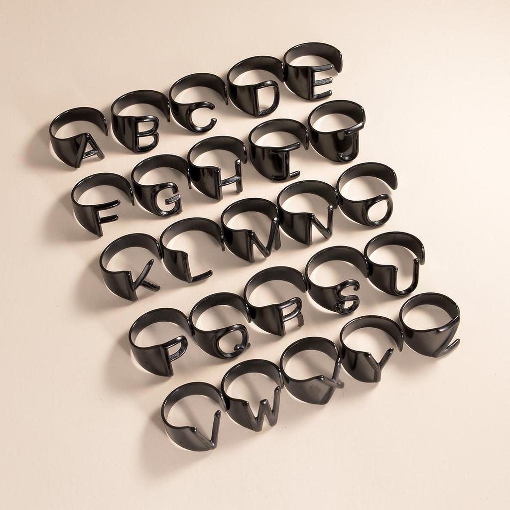 Retro Style 26 Letter Openable Couple Rings – Cool, Stylish, and Personal for Girls and Couples