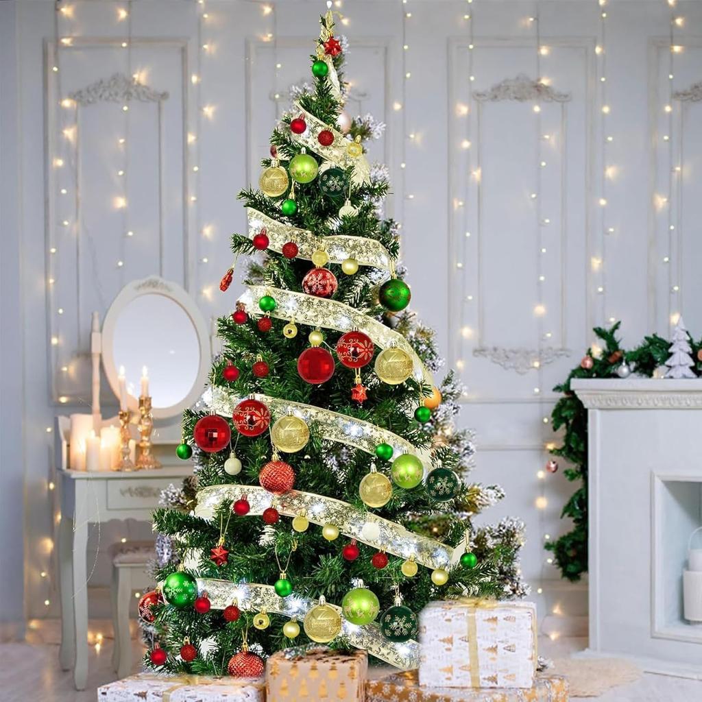 Festive 8cm Christmas Snow Ball Ornaments for Tree Decoration Holiday Party Seasonal Decor