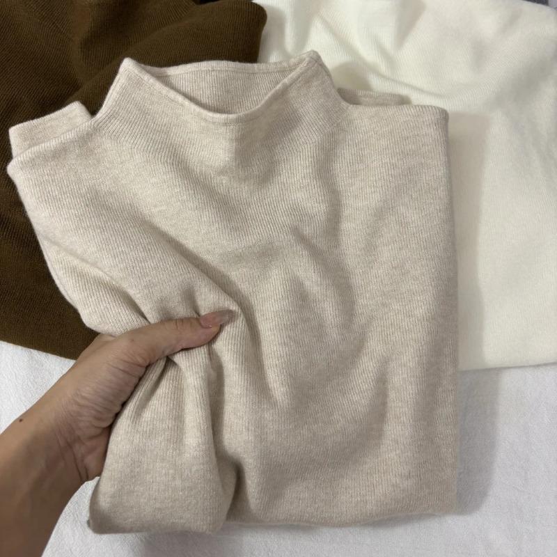 

Ангола красный свитер женский зимняя мода маленький воротник-стойка мягкий восковой внутренний вязаный топ простой базовый нижний слой XL